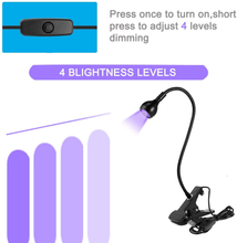 Load image into Gallery viewer, YIMOSI USB 3W LED UV Ultraviolet Phone Glue Curing Lamp,Uv Led Nail Lamp for Gel Nails,Portable Clamp Flexible Desk Lamps for Mobile Repair,Plug and Play Silver