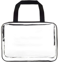 Load image into Gallery viewer, 2 Pieces Large Clear Makeup Cosmetic Toiletry Organizer Bag, Clear Plastic Tote Bags, Waterproof Transparent Small Clear Handbag Purse