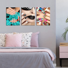 Load image into Gallery viewer, Innopics 3 Piece Modern Canvas Painting Fashion Woman Art Print Manicure Picture Set of 3 Beauty Nail Salon Wall Art Decor for Living Room Bedroom Office Giclee Print Ready to Hang 12X16Inchx3Pcs