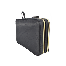 Load image into Gallery viewer, Modella Dual Zipper Ultimate Weekender with Hanging Option and Clear PVC Shell/Classic Black Multi-Compartment Top Handle Bag with Signature Gold Hardware