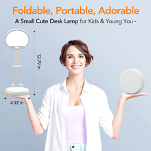 Load image into Gallery viewer, ONEFIRE Desk Lamp Kids Desk Lamp Small Desk Lamp, 8 Brightness Desk Lamps Office Portable & Foldable, Cute Desk Lamp White Desk Lamp Study Lamp, Battery Operated Lamp Rechargeable Lamp Cordless Lamp