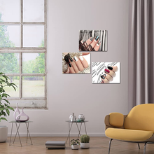 Load image into Gallery viewer, VANSEEING 3 Piece Canvas Wall Art Fashion Woman Nails Pictures Beauty Salon Manicure Poster Canvas Print Spa Bathroom Stylish Feminine Ladies Makeup Dressing Room Decoration 12X16Inchx3Pcs