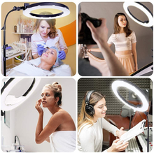 Load image into Gallery viewer, GSKAIWEN 18Inch 65W LED Makeup Ring Light with Mirror for Eyebrow Tattoo Light Lash Lamp Beauty Light Eyelash Extension Lamp Studio Video Photography Light with Tripod Phone Holder Mirror and Bag
