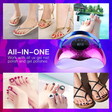 Load image into Gallery viewer, UV LED Nail Lamp, Belle 120W Rechargeable Gel UV Light for Nail Dryer Cordless Curing Lamp,Automatic Sensor Portable Nail Lamp for Fingernails and Toenails,Larger Space (Blueviolet Gradient)