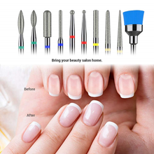 Load image into Gallery viewer, Melodysusie Diamond Cuticle Nail Drill Bits Set 10Pcs with Ceramic Nail Drill Bits Set 5Pcs for Acrylic Gel Nails Prep, Nail Art Tools for Manicure Pedicure, 3/32''(2.35Mm)