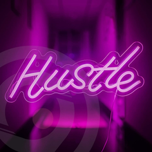 Load image into Gallery viewer, ROYOCE Hustle Neon Sign, Neon Lights for Bedroom Wall Decor, Pink, LED Neon Signs (16X7 Inch)