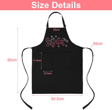 Load image into Gallery viewer, 2 Pieces Hair Stylist Apron Hairstylist Salon Apron with Rhinestone Tools and 3 Pockets Waterproof Hairdresser Barber Aprons