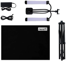 Load image into Gallery viewer, (New Model) Neatfi Supreme LED Light Kit for Estheticians, Make up & Tattoo Artists, Filming & Photography, 3600 Lumens Bright, 3 Light Color Modes, with Adjustable Tripod & Flexible Phone Holder