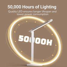 Load image into Gallery viewer, LED Desk Lamp, Soysout Eye-Caring Table Lamp with USB Charging Port, 5 Lighting Modes with 7 Brightness Levels, Touch Control, 12W (White Wood Grain)