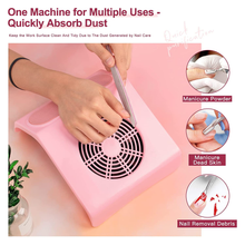 Load image into Gallery viewer, AORAEM Nail Dust Collector 40W,Powerful Nail Vacuum Professional Salon Manicure Machine Nail Art Equipment with 2 Dust Collection Bags for Salon Home Use (Pink)