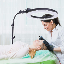 Load image into Gallery viewer, GSKAIWEN 18Inch 65W LED Makeup Ring Light with Mirror for Eyebrow Tattoo Light Lash Lamp Beauty Light Eyelash Extension Lamp Studio Video Photography Light with Tripod Phone Holder Mirror and Bag