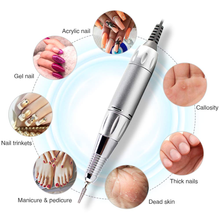 Load image into Gallery viewer, AZ GOGO Professional Rechargeable 30000 Rpm Nail Drill, Portable Cordless Electric E File Acrylic Gel Grinder Tools with 6 Bits and Sanding Bands for Manicure Pedicure Shape Carve Polish(Blue)