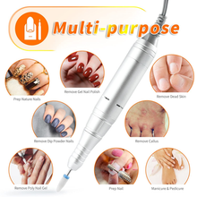 Load image into Gallery viewer, Rechargeable Electric Nail Drill Machine,Beth Lee Portable Professional 30000RPM Nail File Drill for Acrylic Gel Grinder Tools with LED Display,Slim Cordless Nail Drill Bits