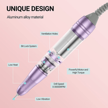 Load image into Gallery viewer, Melodysusie Professional 2 in 1 Nail Drill with Nail Lamp, 60W Nail Dryer with 4 Timer Setting Sensor for Acrylic Gel Poly Nails Curing and Removing, Salon Home Use, Purple