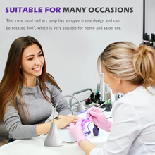 Load image into Gallery viewer, LED UV Nail Lamp, Mini Lotus Hands Free Light Rotatable Nail Dryer Quick Dry Nail Polish Curing Lamp Gooseneck Flash Cure Light for Home DIY & Salon Manicure Decor
