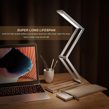 Load image into Gallery viewer, KRX Small Led Desk Lamp - No Blu-Ray Led Reading Light for Home Office, Portable & Folding Design Table Lamp, Adjustable Brightness, Cordless Using, USB Charging, Durable Aluminium Alloy Body