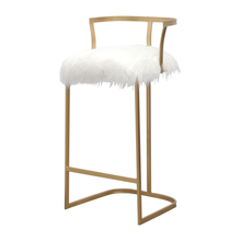 Load image into Gallery viewer, Devon & Claire Celina White Faux Fur Bar Stool