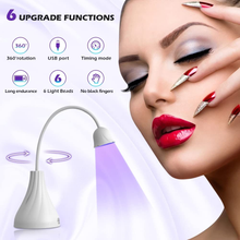 Load image into Gallery viewer, LED UV Nail Lamp, Mini Lotus Hands Free Light Rotatable Nail Dryer Quick Dry Nail Polish Curing Lamp Gooseneck Flash Cure Light for Home DIY & Salon Manicure Decor