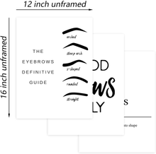 Load image into Gallery viewer, Lash Room Wall Art Brow Lash Pictures Wall Decor Lash Quote Canvas Prints Beauty Salon Wall Art Eyelash Eyebrow Artwork Lash Posters Eyelash Pictures for Woman Bedroom 12X16X3 Inch Unframed