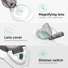 Load image into Gallery viewer, Easyinbeauty LED Magnifying Floor Lamp with Wheels - 2-In-1 Rolling Floor Lamp for Esthetician - Magnifying Work Light - Dimmable Magnifier Mag Lamp for Reading, Sewing, Crafts, Eyelash Extensions
