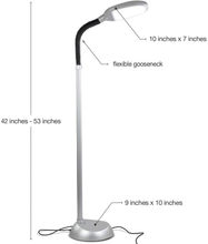 Load image into Gallery viewer, Brightech Litespan - Bright LED Floor Lamp for Crafts and Reading - Estheticians' Light for Lash Extensions - Natural Daylight Lighting for Office Tasks - Adjustable Gooseneck Pole Lamp (Titanium Silver)
