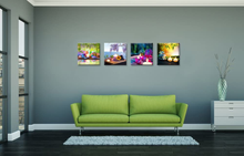 Load image into Gallery viewer, Ihappywall Canvas Prints Zen Art Wall Decor Spa Massage Treatment Painting Picture Orchid Flower Frangipani Bamboo Flaming Candle Print on Canvas 4 Panel Ready to Hang 12''X12''X4Pcs