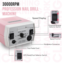 Load image into Gallery viewer, Makartt Nail Drill Portable Electric Nail File Machine Geneviere E File Pink JD700 Professional 30000RPM Manicure Drill for Acrylic Nails Poly Nail Gel Polish