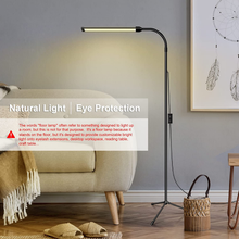 Load image into Gallery viewer, LED Floor Lamp for Eyelash Extensions Craft Task Lamps Floor Standing Adjustable Gooseneck Dimmer Beauty Lamp Floor for Lashes Facial Spa Salon Makeup (Metallic Black)
