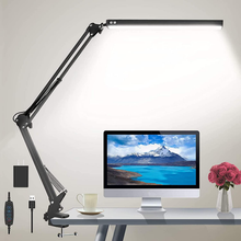 Load image into Gallery viewer, Hafundy LED Desk Lamp,Adjustable Eye-Caring Desk Light with Clamp,Swing Arm Lamp Includes 3 Color Modes,10 Brightness Levels Table Lamps with Memory Function,Desk Lamp for Home,Office,Reading(Black)