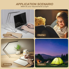 Load image into Gallery viewer, KRX Small Led Desk Lamp - No Blu-Ray Led Reading Light for Home Office, Portable & Folding Design Table Lamp, Adjustable Brightness, Cordless Using, USB Charging, Durable Aluminium Alloy Body