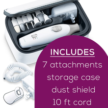 Load image into Gallery viewer, Beurer Professional Nail Drill Kit for Manicure Pedicure - Electric Nail File Set with 7 Attachments - Nail Care Tool with 2 Speeds - All in One Trimmer Nail Grinder, MP32