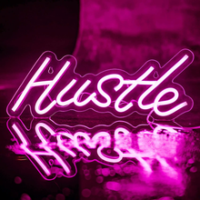 Load image into Gallery viewer, ROYOCE Hustle Neon Sign, Neon Lights for Bedroom Wall Decor, Pink, LED Neon Signs (16X7 Inch)
