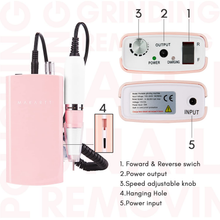Load image into Gallery viewer, Makartt MALORY 30000RPM Nail Drill Machine Rechargeable Portable Electric E File Remove Acrylic Gel with Nail Bits