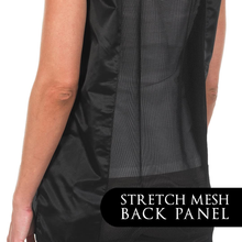 Load image into Gallery viewer, Betty Dain Kool Breeze Mesh Back Salon Stylist Vest, Unique Stretch Mesh Back for Breathability, Pockets with Zippered Bottoms, Button Closure, Lightweight, Water Resistant Polyester Fabric, M/L