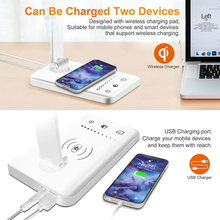 Load image into Gallery viewer, LED Desk Lamp with Wireless Charger, USB Charging Port, Lighting 10 Brightness Level, 5 Modes, Reading Light for Home, Office , Touch Control, Auto Timer Lamps, White