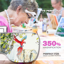 Load image into Gallery viewer, Dicfeos Magnifying Glass with Light for Close Work, Headband Magnifier with Light, with 5 Lenses, Perfect for Jewelry, Arts , Crafts, Painting and DIY