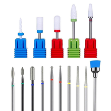 Load image into Gallery viewer, Melodysusie Diamond Cuticle Nail Drill Bits Set 10Pcs with Ceramic Nail Drill Bits Set 5Pcs for Acrylic Gel Nails Prep, Nail Art Tools for Manicure Pedicure, 3/32''(2.35Mm)