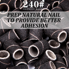 Load image into Gallery viewer, Lavinda Sanding Bands Nail Drill Bits 300Pcs Grits Electric File Nail Sanders Professional Drill Bits Set #80#150#240 Zebra Grinder Band Colorful 3/32" Mandrel Bit for Manicures Nail Drill Machine…