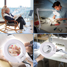 Load image into Gallery viewer, Magnifying Floor Lamp with 5 Wheels Rolling Base for Estheticians - 1,500 Lumens LED Dimmable Light with Magnifying Glass, 8-Diopter Lighted Magnifier for Reading, Crafts, Sewing, Close Work(5X)