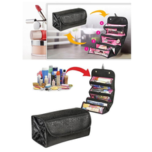Load image into Gallery viewer, New Arrival Foldable Design Women Makeup Beauty Toiletry Storage Bag Waterproof Large Capacity Make up Organizer Pouch Bag Black