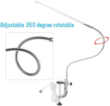 Load image into Gallery viewer, Rotekt Clip on Lamp, USB Led Table Lamp for Nails, Led Desk Lamp for Nails Tech Manicure Desk Bedside Table Lamp, Professional Gooseneck 360° Swivel with Switch Led Clamp for Reading Tattoo