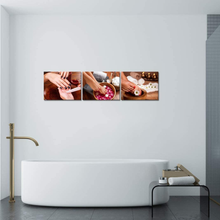 Load image into Gallery viewer, HOMEOART Nail Salon Decor Manicure Pedicure Picture Canvas Wall Art Beauty Salon Spa Room Decor Canvas Prints Framed 12"X16"X3 Pieces