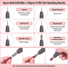 Load image into Gallery viewer, Melodysusie Electric Nail Drill, Portable Electric Nail Drill Machine for Acrylic Gel Nails, Professional Efile E File Manicure Pedicure Polishing Shape Tools for Home Salon Use, Grey