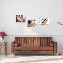 Load image into Gallery viewer, VANSEEING 3 Piece Canvas Wall Art Fashion Woman Nails Pictures Beauty Salon Manicure Poster Canvas Print Spa Bathroom Stylish Feminine Ladies Makeup Dressing Room Decoration 12X16Inchx3Pcs