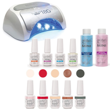 Load image into Gallery viewer, Gelish 18G Gel LED Nail Polish Bundle β 18G LED Gel Polish Curing Light + Mini Basix Gel Nail Polish Prep Kit + Petal 9 Ml Gel Polish Set with 5 Polish Colors