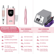 Load image into Gallery viewer, Delanie 35000RPM Professional Nail Drill Machine, Portable Nail Drills for Acrylic Nails, Electric Nail File Rechargeable Efile Nail Drill for Gel Nails Remove (Rose Gold)