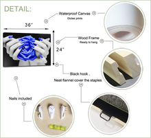 Load image into Gallery viewer, Levvarts Modern Canvas Wall Art Fashion Woman Nails Posters Black and Blue Rose Flower Pictures Painting for Beauty Salon Ladies Makeup Dressing Room Decor Ready to Hang