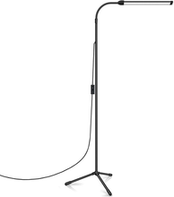 Load image into Gallery viewer, LED Floor Lamp for Eyelash Extensions Craft Task Lamps Floor Standing Adjustable Gooseneck Dimmer Beauty Lamp Floor for Lashes Facial Spa Salon Makeup (Metallic Black)