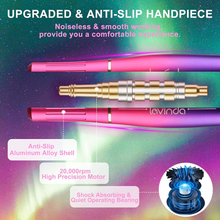 Load image into Gallery viewer, Electric Nail Drill Machine Kit, Lavinda Aurora Portable Upgraded USB Efile Set for Acrylic Gel Nails, 20000RPM with Diamond Drill Bits Nail Clipper and Brush, Home Salon Use