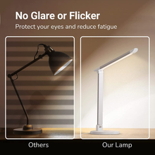 Load image into Gallery viewer, LED Desk Lamp, Soysout Eye-Caring Table Lamp with USB Charging Port, 5 Lighting Modes with 7 Brightness Levels, Touch Control, 12W (White Wood Grain)